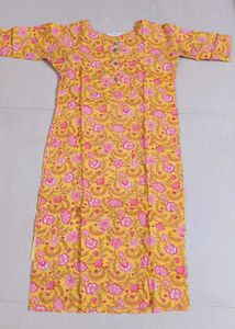 Yellow Floral Kurtis