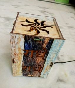 Wooden Lightning Lamp Show Piece