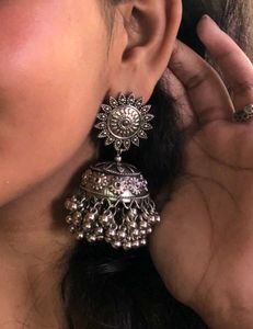 Oxidized Silver Jhumka