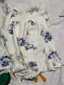 Carters Baby Frock With Attached Romper 0-3 Months