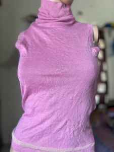 High Neck Pink Top
