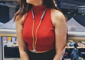 Red High Neck Top