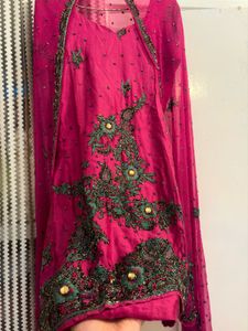 Magenta Embellished suit set