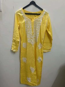 Yellow Embroidered Kurta
