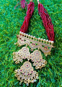 Gold-Tone Beaded Necklace & Earring Set