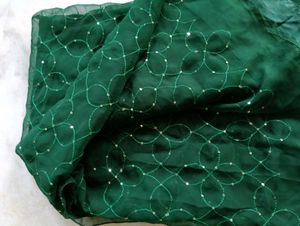 Emerald Green Sequined Saree