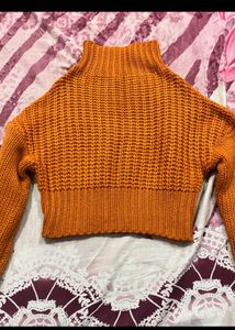 Shein Orange Knit Sweater