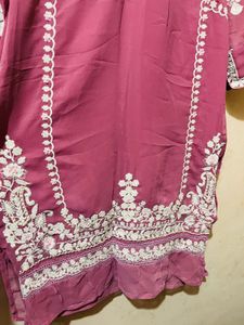 Elegant Rose Pink Embroidered Pakistani Suit
