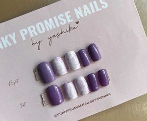 Purple Marble Press-On Nails