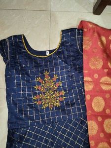 Anarkali With Dupatta Stone Work Embroidery Wor