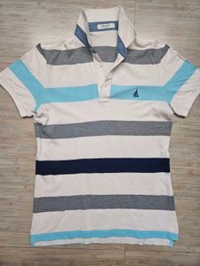 Beanpole Elegant Striped Polo Shirt