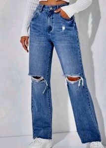 Ripped Wide Leg Jeans