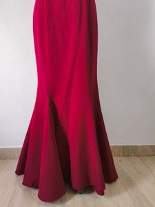 Maroon Off-Shoulder Mermaid Gown