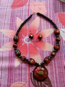 Handmade Elephant Pendant Necklace &amp; Earring Set