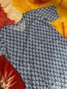 Blue Floral Print Top / short kurti