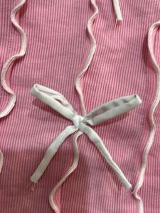 Pink Ribbed Bow Top