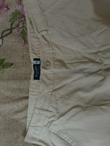 Beige Cotton Blend Pants