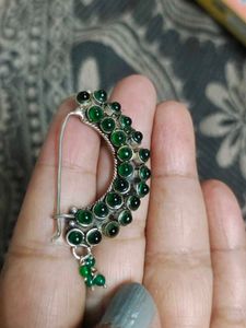 Sterling Silver|92.5| Nath With Green Onyx
