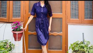 Elegant Purple Lace Dress