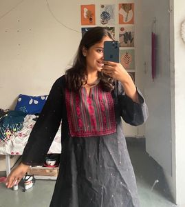 Embroidered Black Kurta
