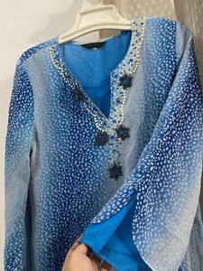 Stylish Blue Kurta with Pants Set