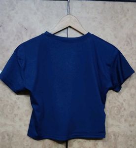 Navy Blue Crop Top