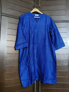 Fabindia Women Blue Pure Silk Kurta
