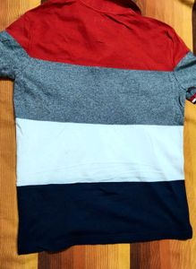 NII Men Striped Colourblocked Casual Polo Tshirt