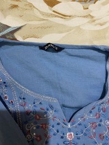 Blue Embroidered Kurta🥰