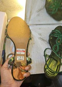 Metro Embellished Green Heels.