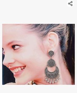 Oxidised Tribal Chandbali Earring