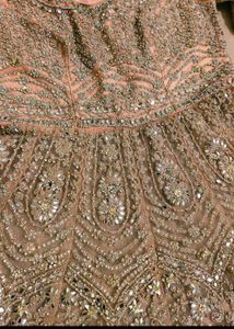 Peach Sparkling Bridal Lehenga Choli