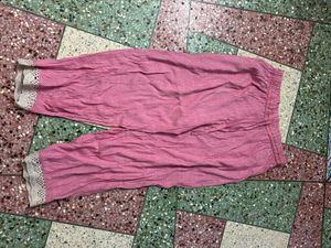 Pink Leggings with Lace Detail