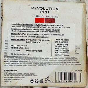 Revolution Pro 4K Peach Blush Palette