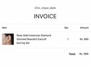 Ear Climber Rosegold Earrings with American Diamon