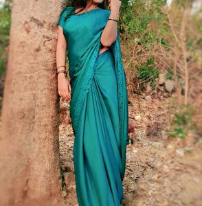 Elegant Teal Saree