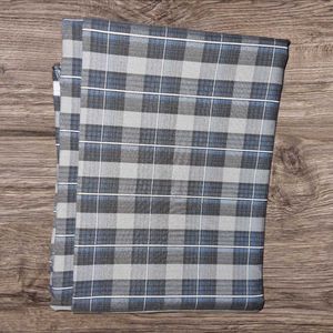Gray and White Plaid Fabric
