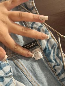 Blue Swirl Denim Shorts
