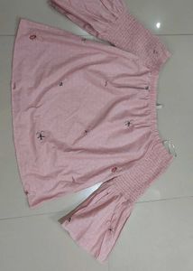 Pink Off-Shoulder Top
