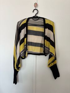 Striped Open Front Cardigan