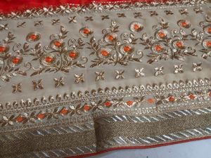 Embroidered net saree with blouse