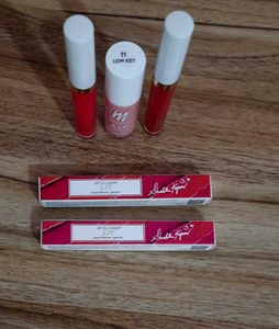 New myglamm 2 Lipsticks &amp; 1 Nail Enamel