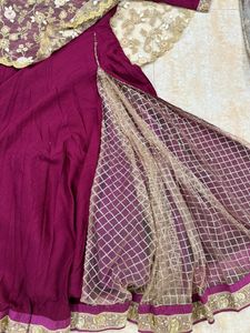 One Piece Ethnic Gown With Golden Heavy Poncho