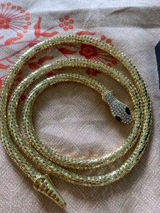 Rhinestone Snake Necklace With Magnetic Closure