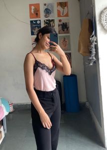 Pink Lace Cami Top