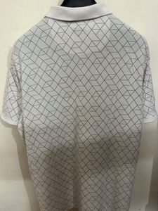 Patterned White Polo Shirt