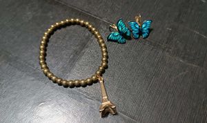 Charm Bracelet & Butterfly Earring Set💗