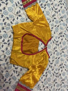 Yellow Readymade Saree Blouse