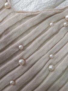 Pearl Embellished Knit Halter Top