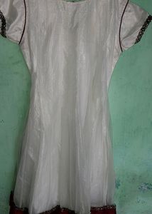 White FROCK Suit With DUPPATA And Salwar